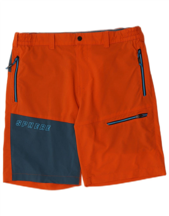 Sphere Pro Mens Graphic Cargo Shorts Medium W34 Orange Colourblock