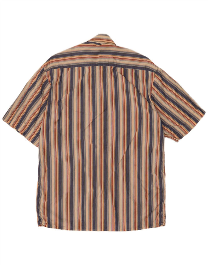 Pierre Cardin Mens Short Sleeve Shirt Size 39 Medium Multicoloured Striped