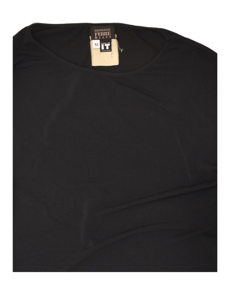 GIANFRANCO FERRE Womens Top Long Sleeve UK 12 Medium Black | Vintage Gianfranco Ferre | Thrift | Second-Hand Gianfranco Ferre | Used Clothing | Messina Hembry 