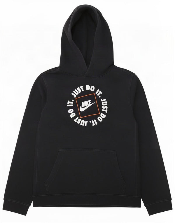 Nike Boys Graphic Standard Fit Hoodie Jumper 13-14 Years XL Black Cotton