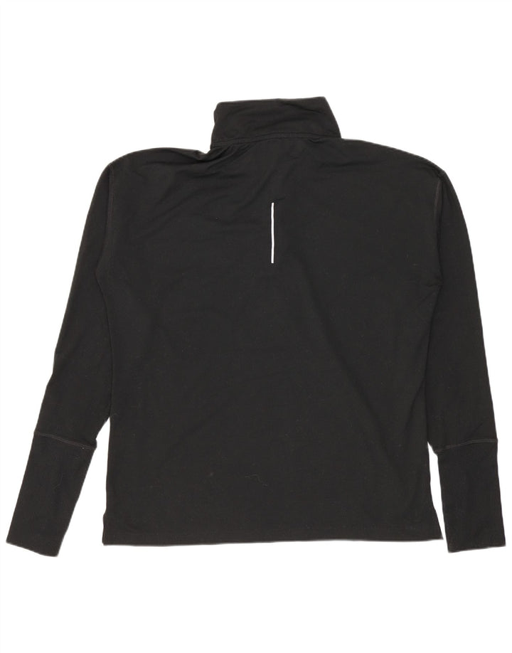 NIKE Mens Dri Fit Zip Neck Pullover Tracksuit Top Small Black Polyester