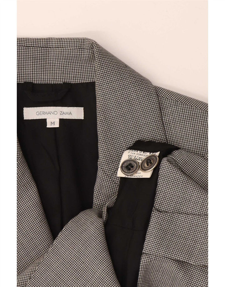 Germano Zama Womens 2 Button Blazer Jacket UK 12 Medium Grey Check