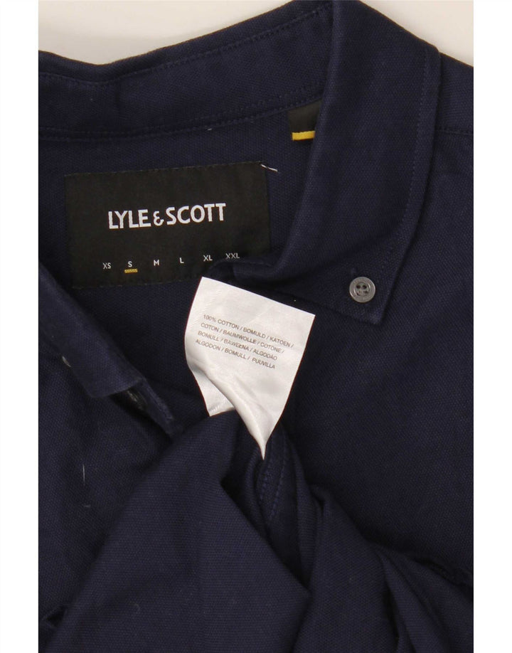 Lyle & Scott Mens Shirt Small Navy Blue Cotton