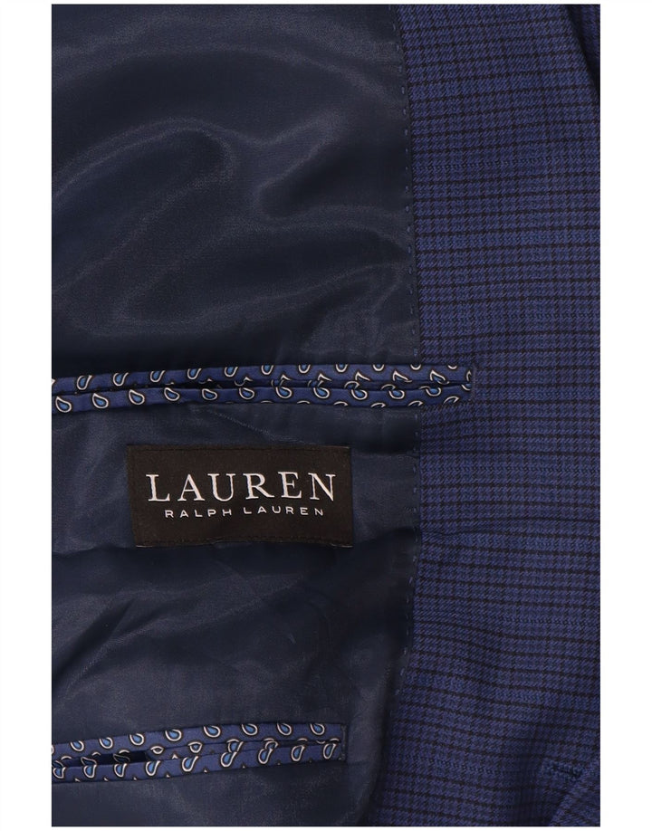 Ralph Lauren Mens 2 Button Blazer Jacket UK 42 XL Blue Houndstooth