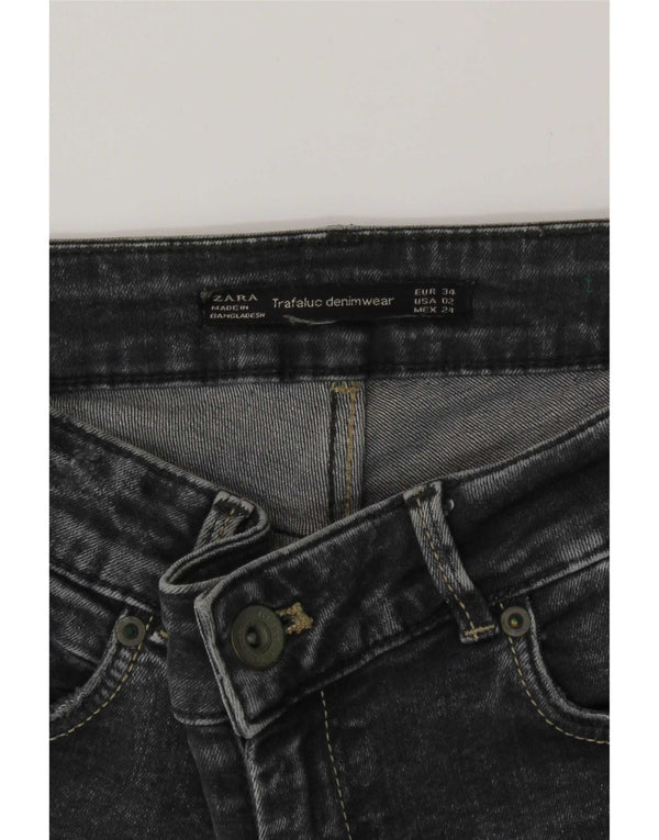 Zara Womens Trafaluc Distressed Skinny Jeans EU 34 2XS W24 L28 Grey