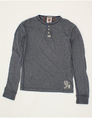 SUPERDRY Boys Top Long Sleeve 15-16 Years Medium Grey