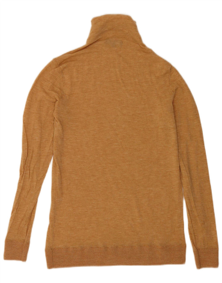 Tommy Hilfiger Womens Turtle Neck Jumper Sweater UK 12 Medium Beige Flecked