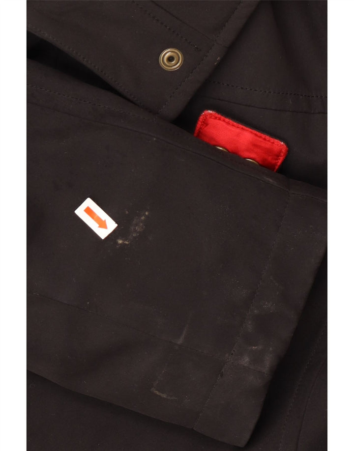 TOMMY HILFIGER Womens Windbreaker Coat UK 16 Large Black Polyester