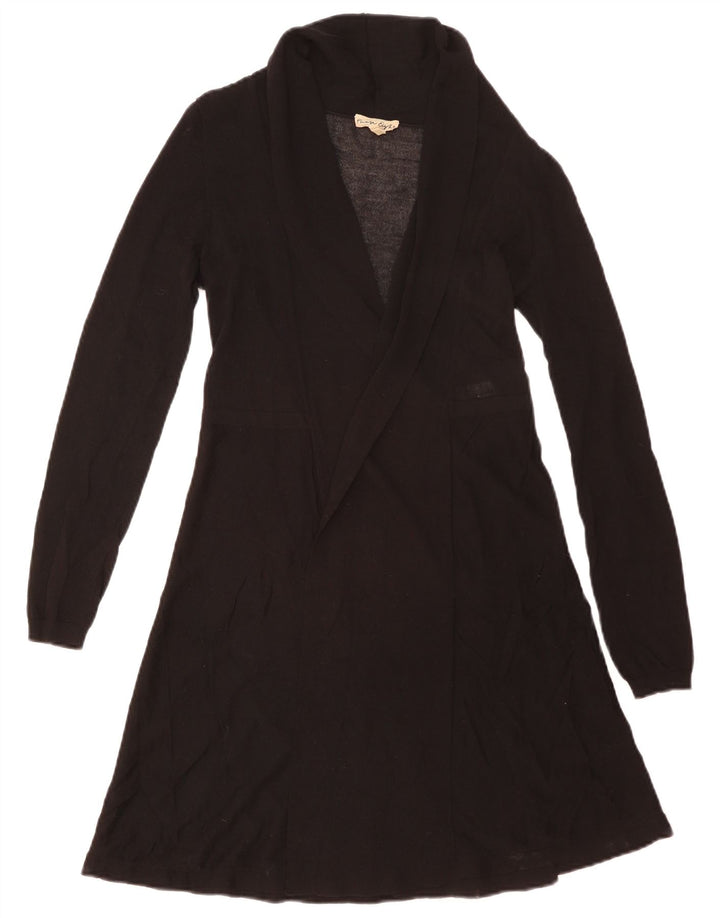 Phase Eight Womens Longline Open Cardigan Sweater UK 8 Small Black Viscose