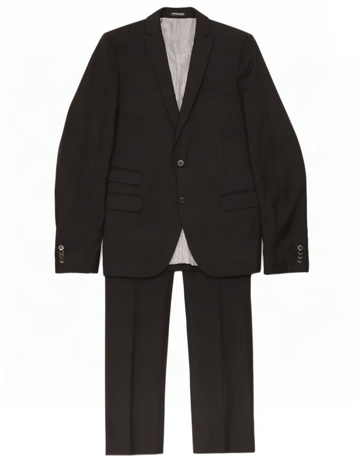 Daniele Alessandrini Mens 2 Button Piece Suit IT 50 Large W34 L32 Black