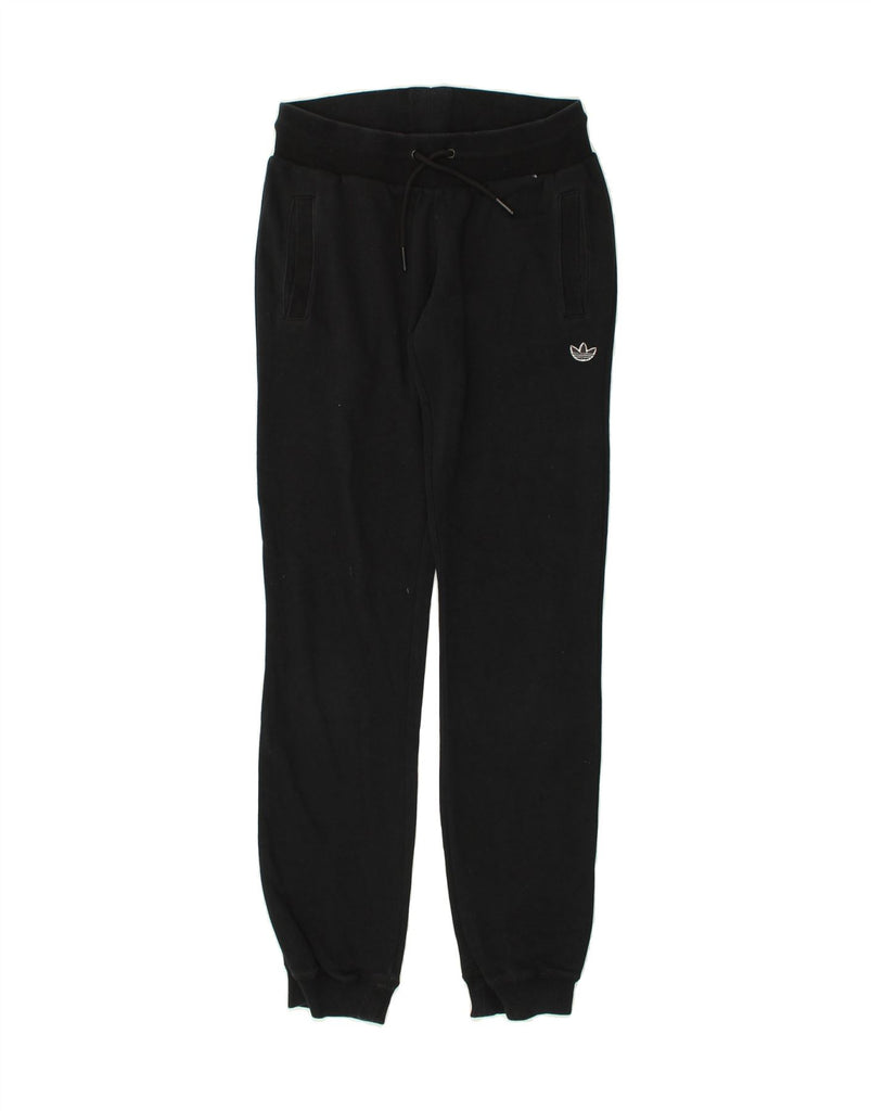 ADIDAS Womens Tracksuit Trousers Joggers UK 12 Medium Black Cotton | Vintage Adidas | Thrift | Second-Hand Adidas | Used Clothing | Messina Hembry 