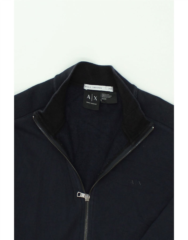 ARMANI Mens Tracksuit Top Jacket Medium Navy Blue Cotton | Vintage Armani | Thrift | Second-Hand Armani | Used Clothing | Messina Hembry 