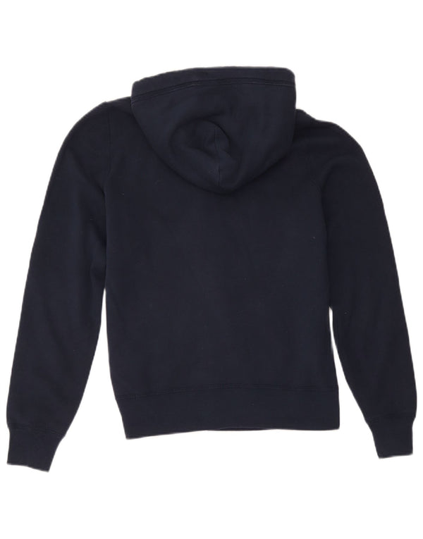 Abercrombie & Fitch Womens Graphic Zip Hoodie Sweater UK 10 Small Navy Blue
