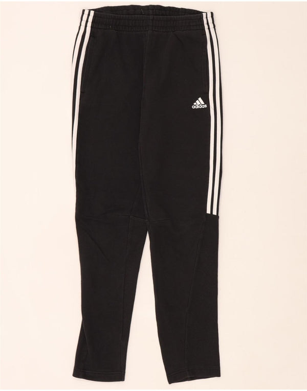 Adidas Boys Tracksuit Trousers 13-14 Years Black Cotton