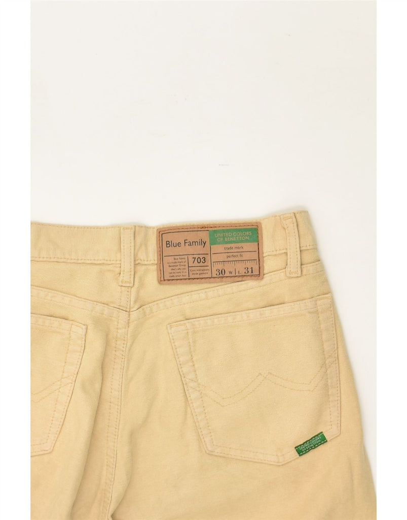 BENETTON Mens Perfect Fit Straight Casual Trousers W30 L31 Beige Cotton | Vintage Benetton | Thrift | Second-Hand Benetton | Used Clothing | Messina Hembry 