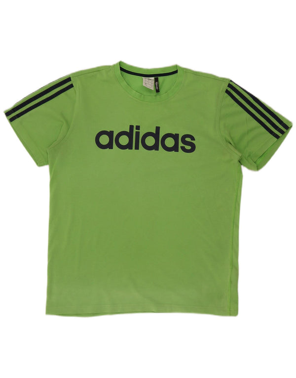 ADIDAS Mens Climalite Graphic T-Shirt Top Medium Green Cotton