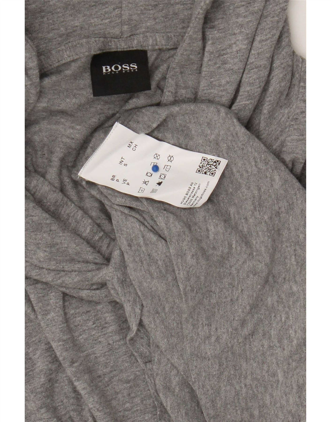 Hugo Boss Mens Hooded Top Long Sleeve Small Grey Flecked Cotton