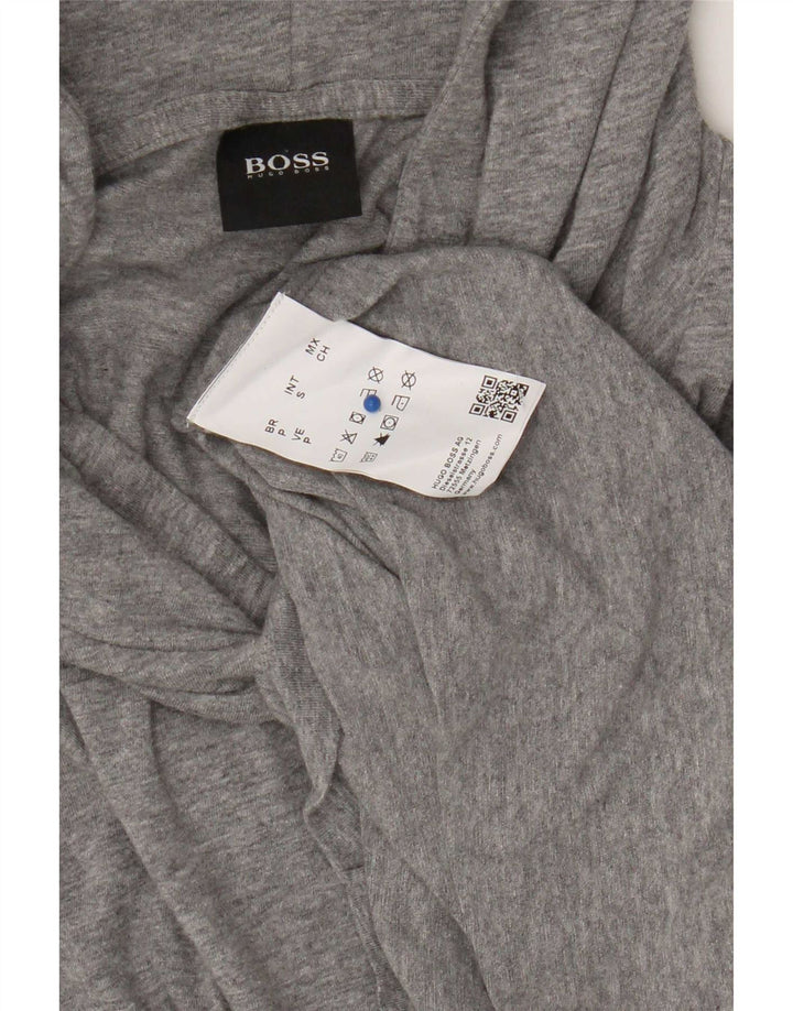 Hugo Boss Mens Hooded Top Long Sleeve Small Grey Flecked Cotton