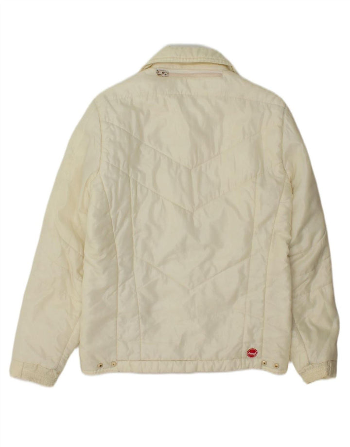 BRUNIK Mens Padded Jacket IT 44 XS Off White Polyamide