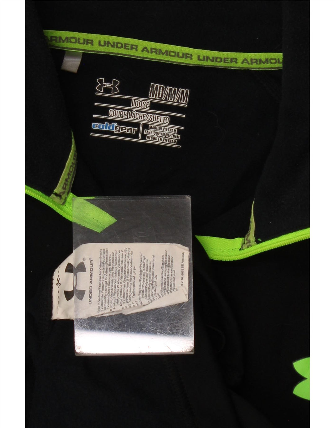 UNDER ARMOUR Mens Cold Gear Zip Neck Pullover Tracksuit Top Medium Black