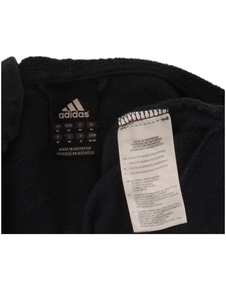 Adidas Mens Zip Hoodie Sweater Medium Navy Blue Cotton