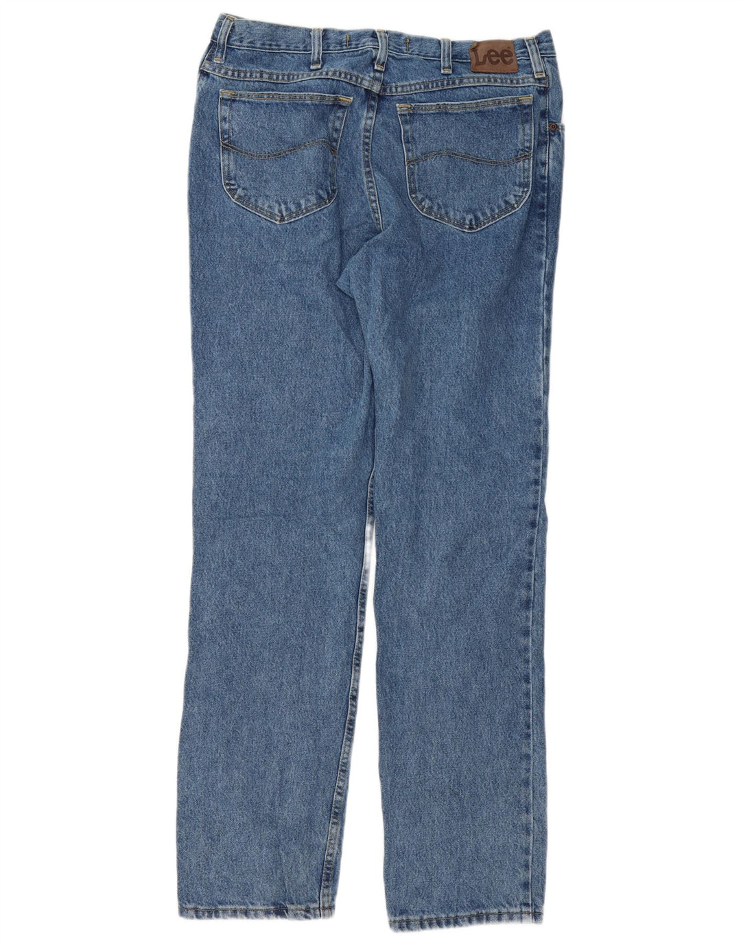 Lee Mens Regular Fit Straight Jeans W36 L34 Blue Cotton