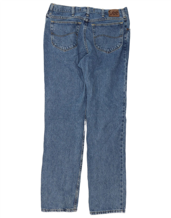 Lee Mens Regular Fit Straight Jeans W36 L34 Blue Cotton