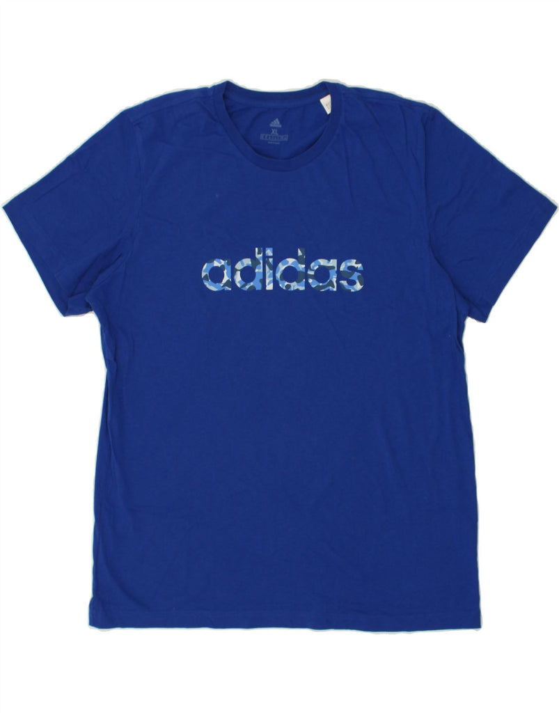 ADIDAS Mens Graphic T-Shirt Top XL Blue Cotton | Vintage Adidas | Thrift | Second-Hand Adidas | Used Clothing | Messina Hembry 