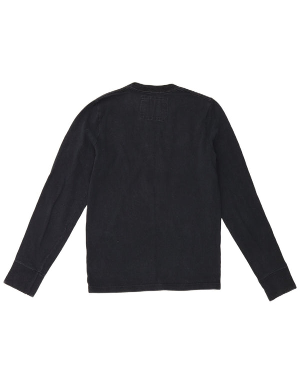 Abercrombie & Fitch Mens Muscle Graphic Top Long Sleeve Small Navy Blue