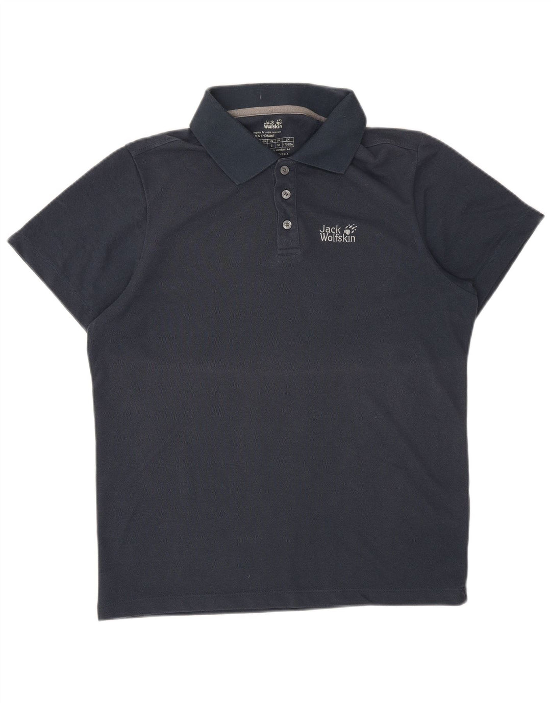 JACK WOLFSKIN Mens Polo Shirt UK 34 Small Navy Blue Polyester