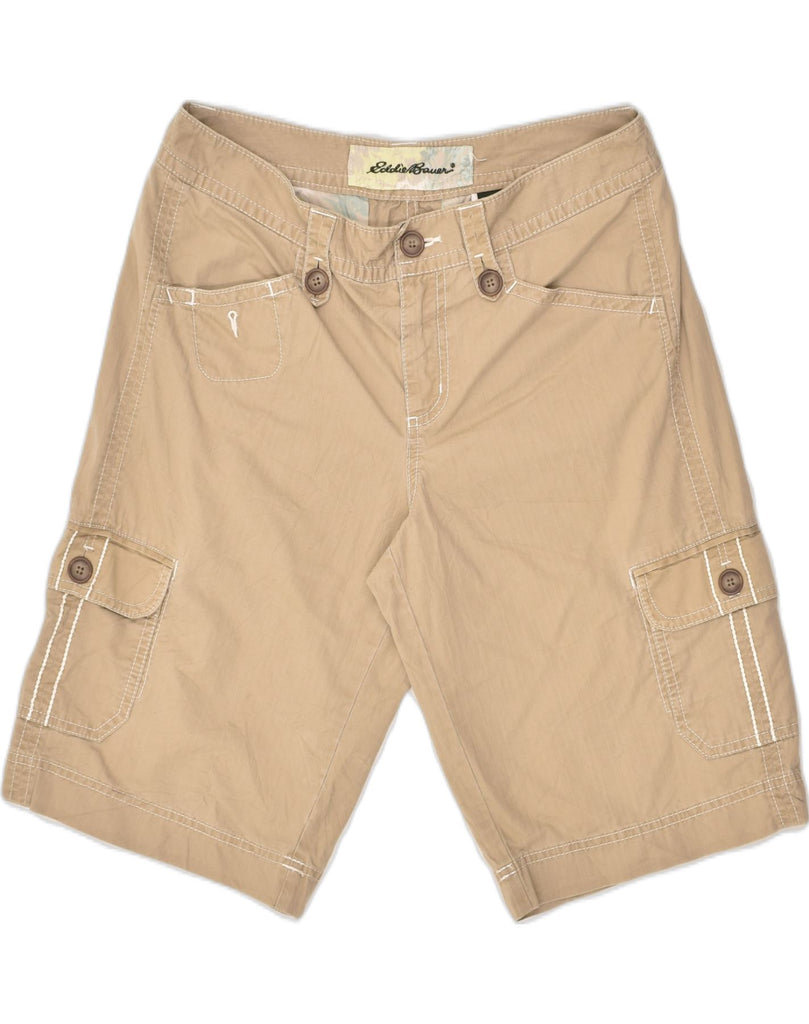 EDDIE BAUER Womens Cargo Shorts US 8 Medium W32 Beige Cotton | Vintage Eddie Bauer | Thrift | Second-Hand Eddie Bauer | Used Clothing | Messina Hembry 