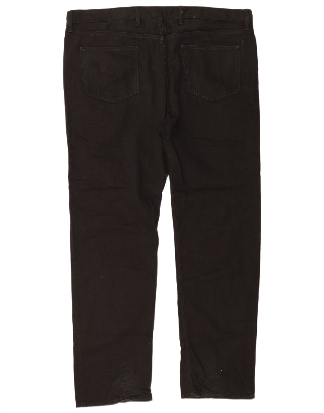 Marks & Spencer Mens Regular Fit Casual Trousers W42 L33 Black Cotton