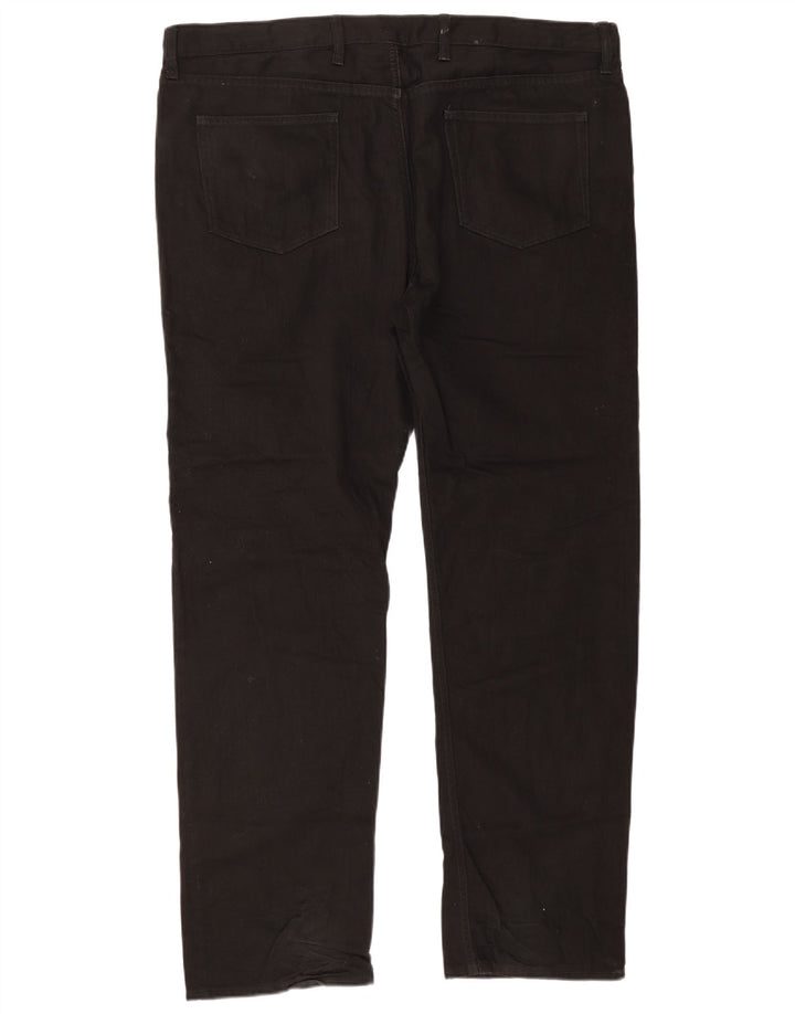 Marks & Spencer Mens Regular Fit Casual Trousers W42 L33 Black Cotton