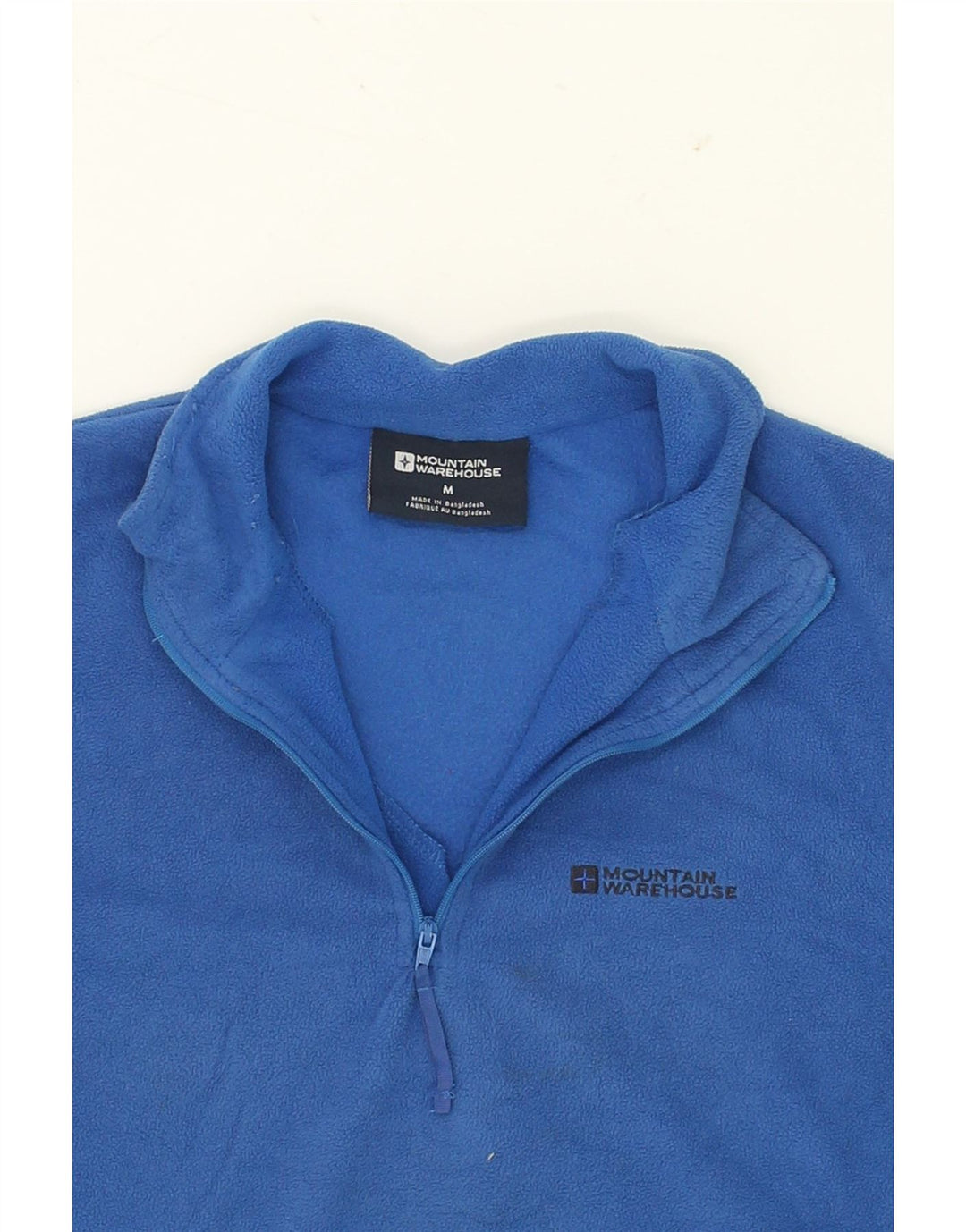 MOUNTAIN WAREHOUSE Mens Zip Neck Fleece Jumper Medium Blue Polyester Vintage Mountain Warehouse and Second-Hand Mountain Warehouse from Messina Hembry 