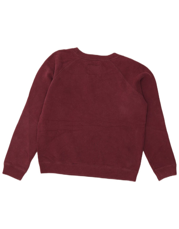 Jack Wills Womens Oversized Sweatshirt Jumper UK 6 XS Burgundy Cotton
