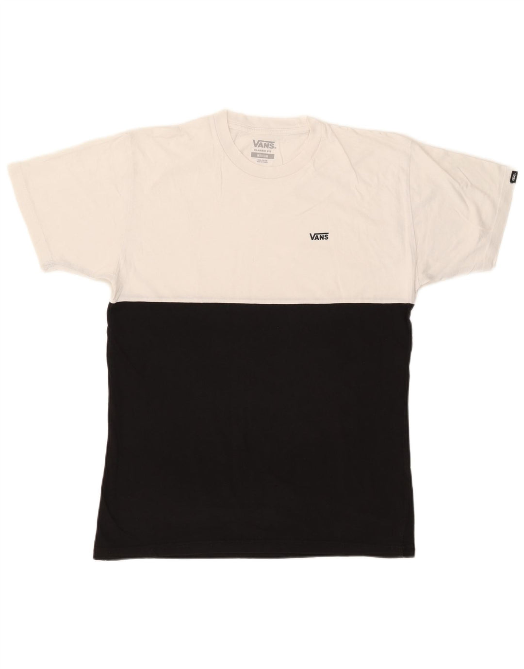 VANS Mens Classic Fit T-Shirt Top Medium Black Colourblock Cotton