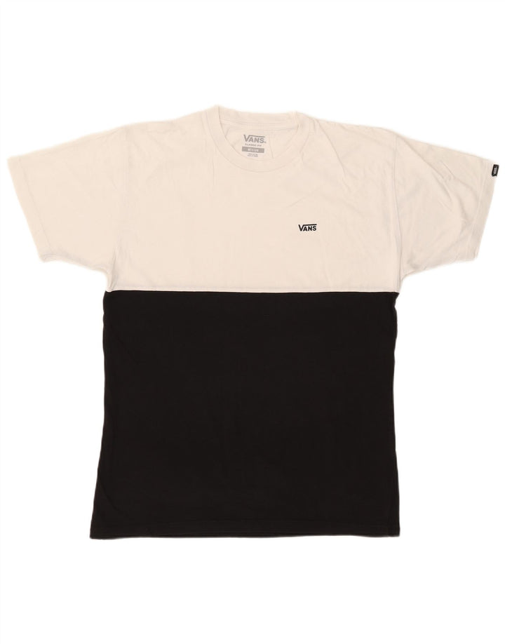 VANS Mens Classic Fit T-Shirt Top Medium Black Colourblock Cotton
