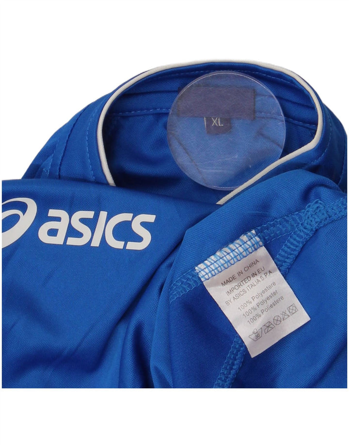 Asics Mens T-Shirt Top XL Blue Colourblock Polyester