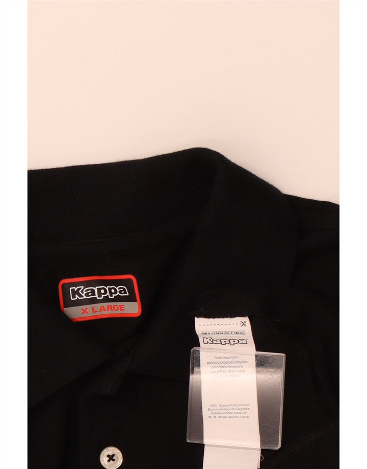 KAPPA Mens Polo Shirt XL Black Cotton