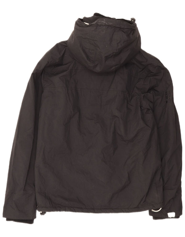 Superdry Mens Windcheater Hooded Windbreaker Jacket UK 38 Medium Black