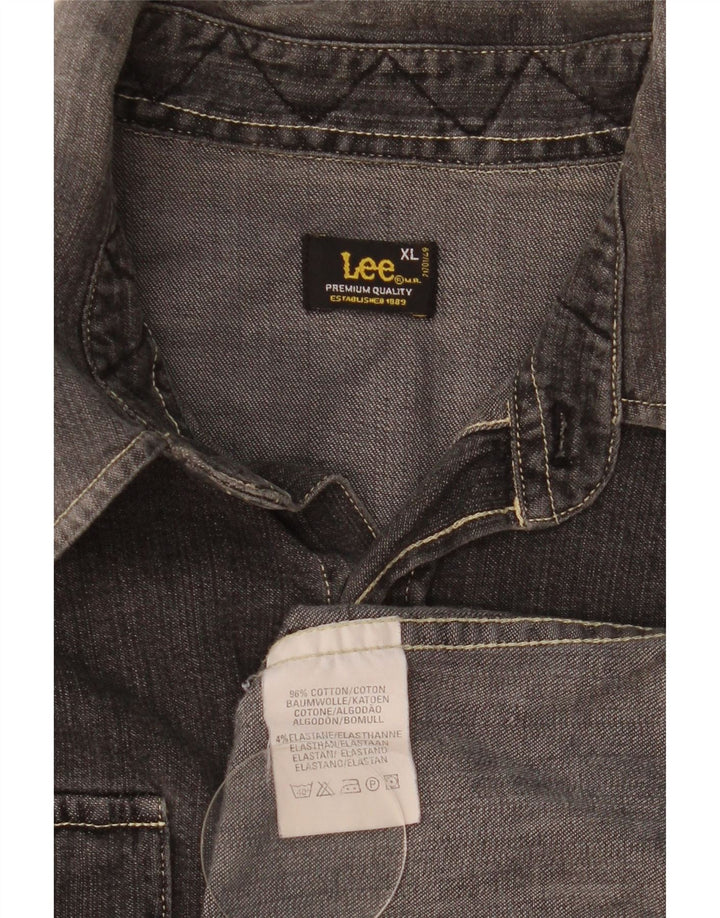 Lee Mens Denim Shirt XL Grey Cotton