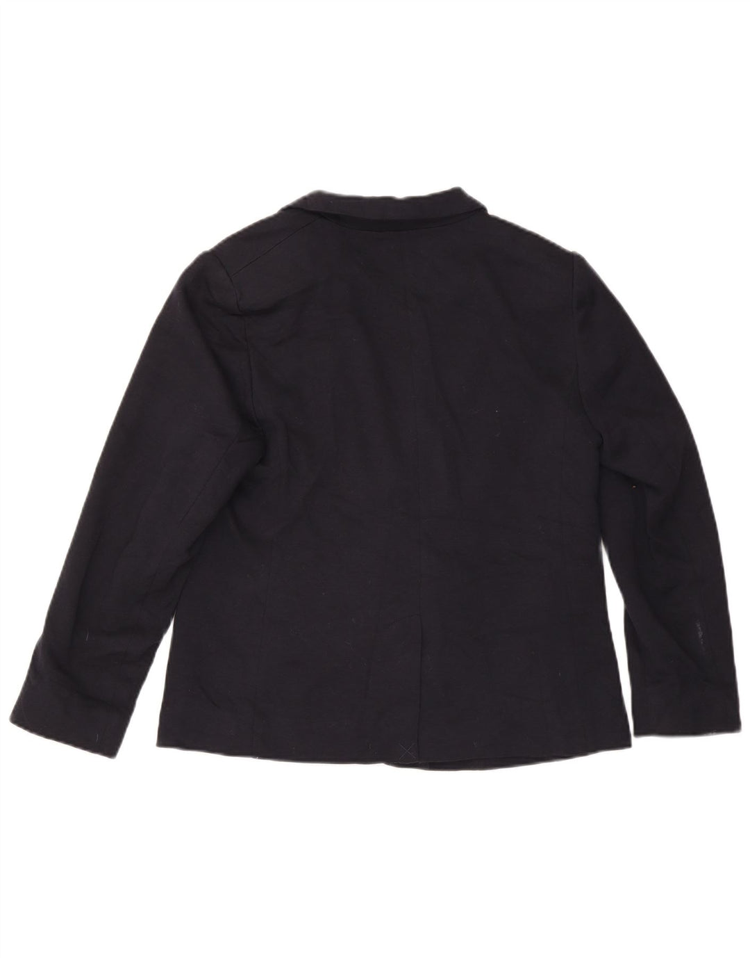 John Lewis Womens 1 Button Blazer Jacket UK 14 Medium Navy Blue Polyester