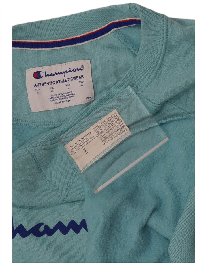 CHAMPION Mens Graphic Sweatshirt Jumper Medium Blue Polyester