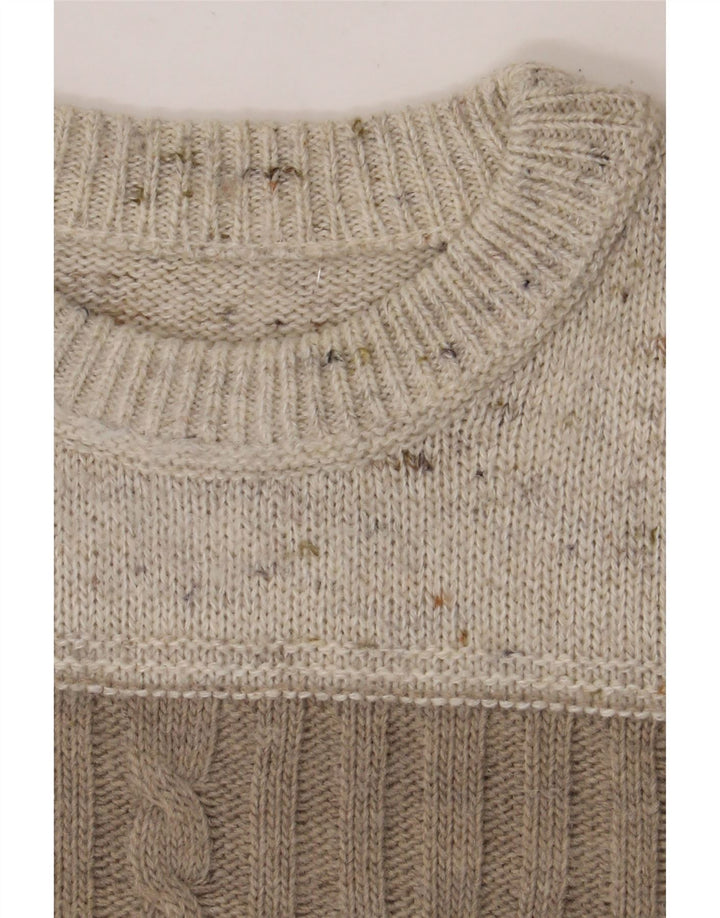 VINTAGE Mens Crew Neck Jumper Sweater Large Grey Fair Isle Vintage Vintage and Second-Hand Vintage from Messina Hembry 