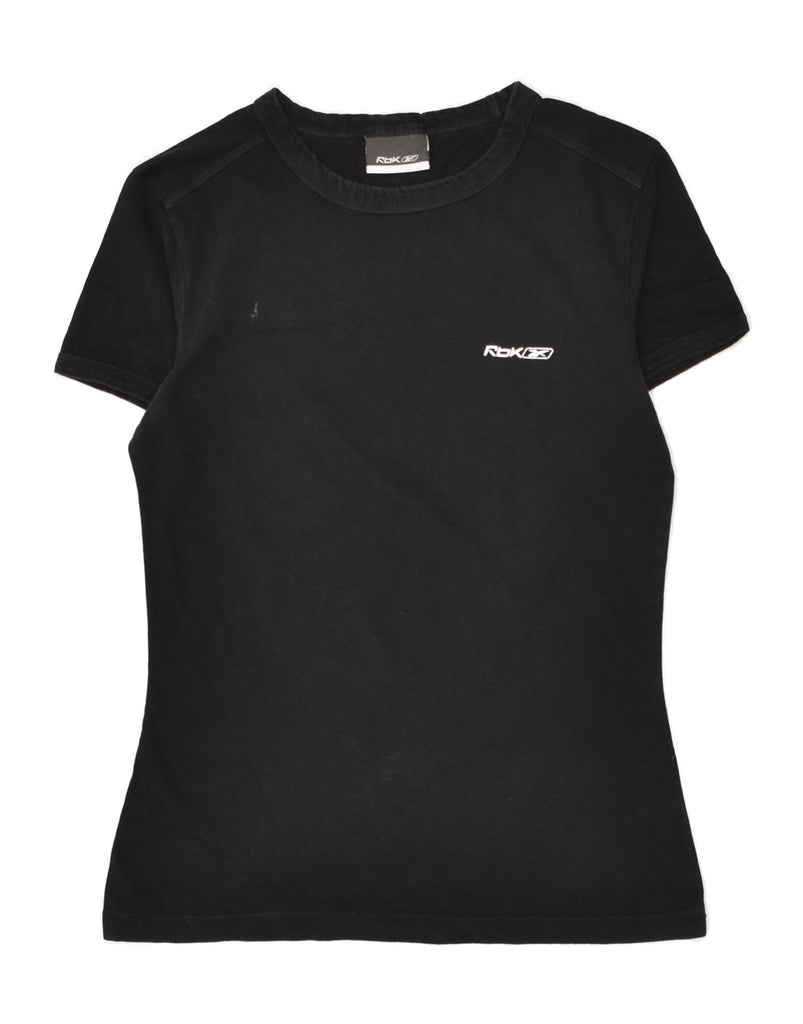 REEBOK Womens T-Shirt Top UK 10 Small Black Cotton | Vintage Reebok | Thrift | Second-Hand Reebok | Used Clothing | Messina Hembry 