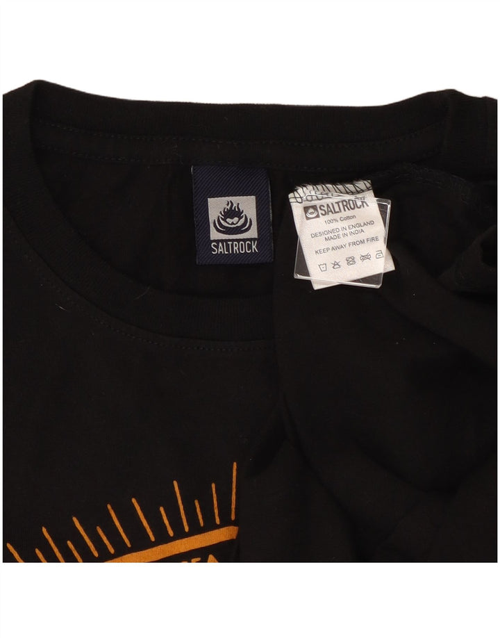 Saltrock Mens Graphic T-Shirt Top Small Black Cotton