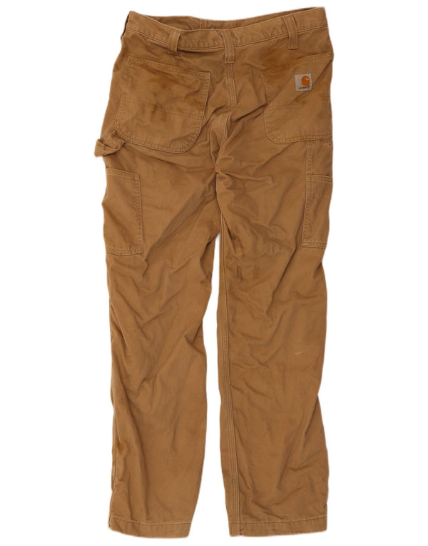 Carhartt Mens Relaxed Fit Cargo Trousers W32 L30 Beige Cotton