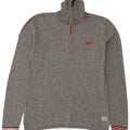 Jack & Jones Mens Zip Neck Jumper Sweater Small Grey Flecked