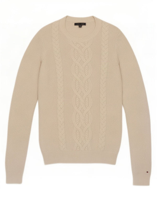 Tommy Hilfiger Womens Crew Neck Jumper Sweater UK 6 XS White
