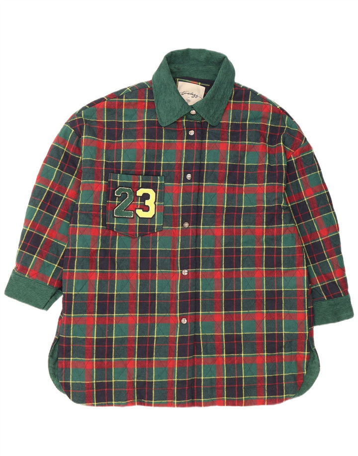 Tu Clothing Womens Quilted Jacket One Size Green Check Polyester